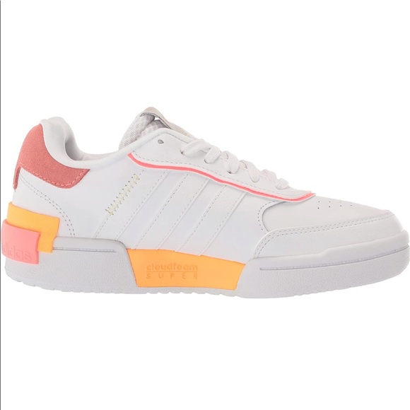 adidas Women's Postmove Basketball Shoe, White/White/Acid Red, 11 - Picture 6 of 14